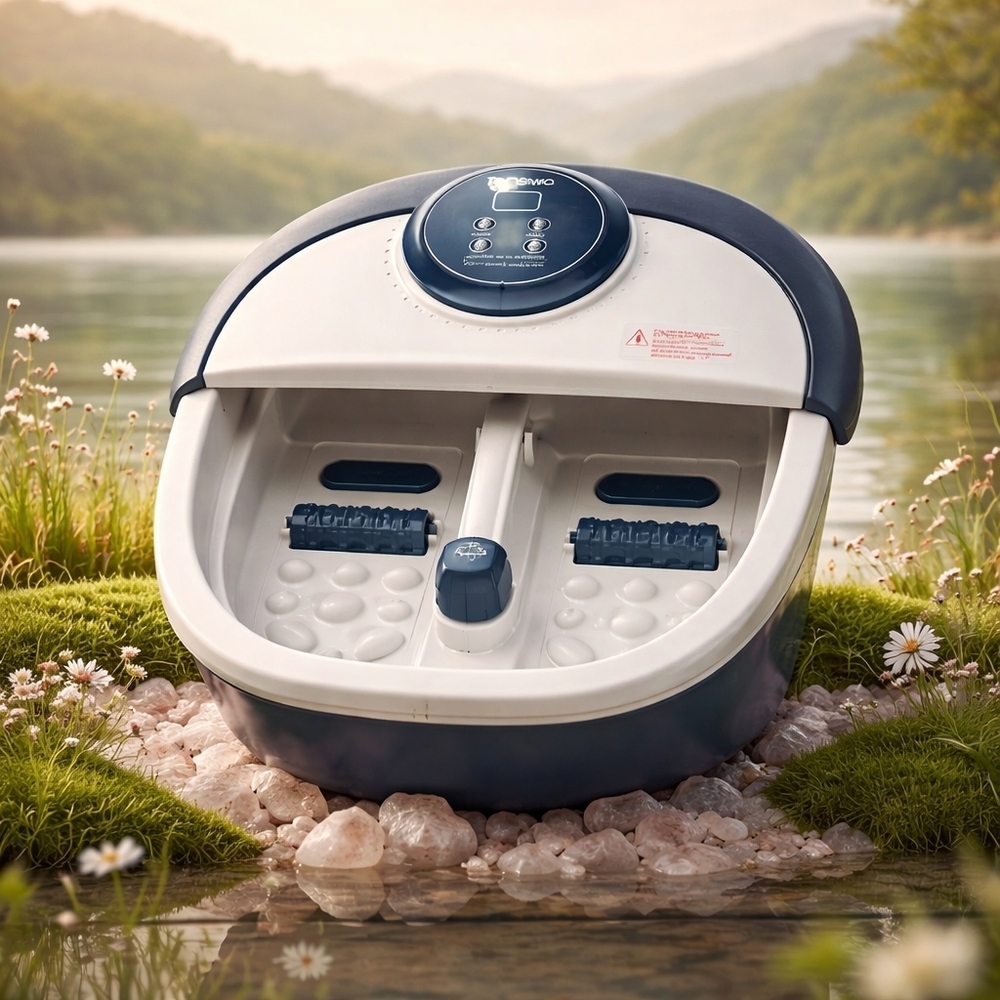 Tenswa Electric Foot Spa Bath Massager - White and Navy